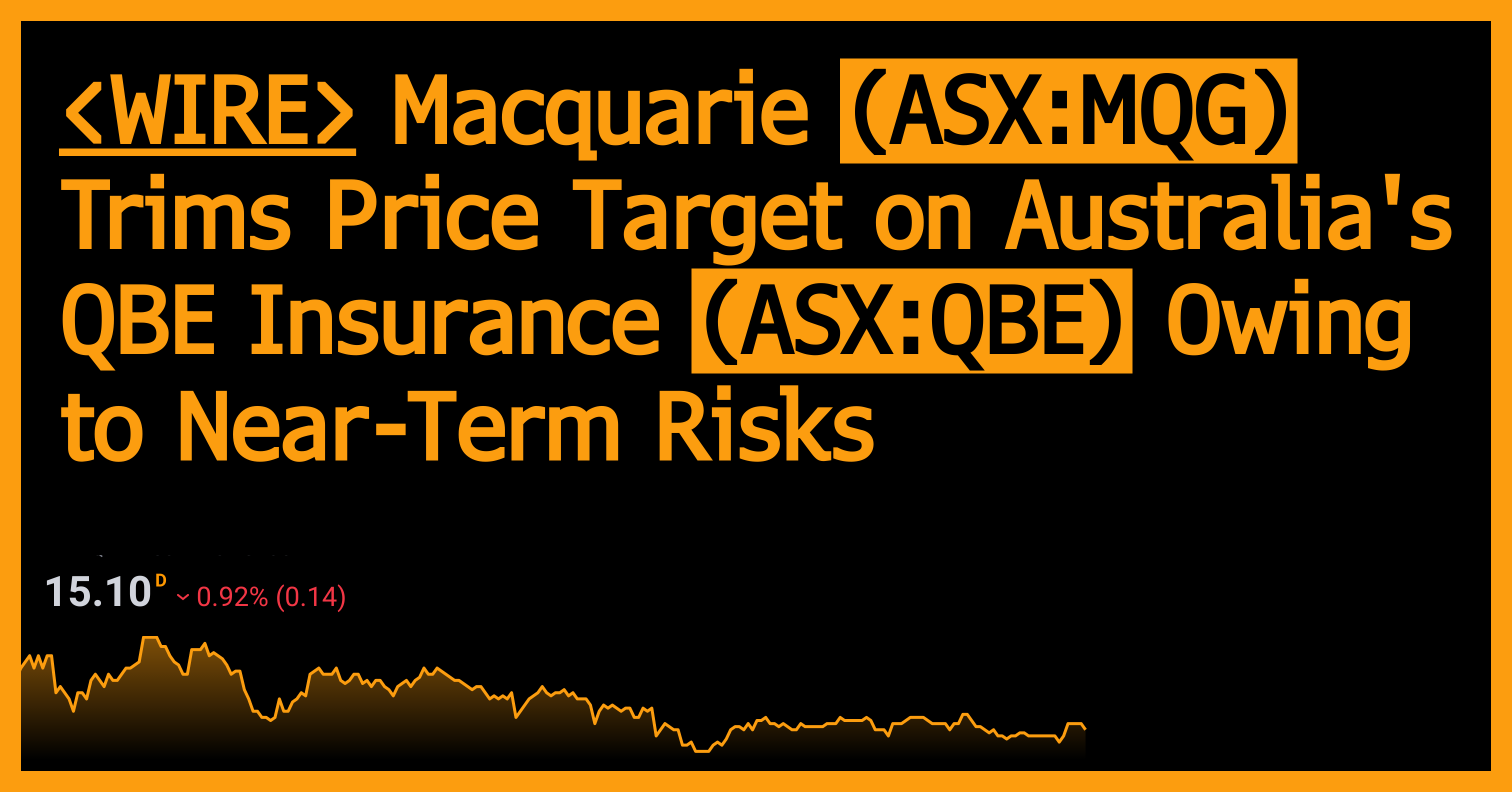 Macquarie (ASXMQG) Trims Price Target on Australia's QBE Insurance