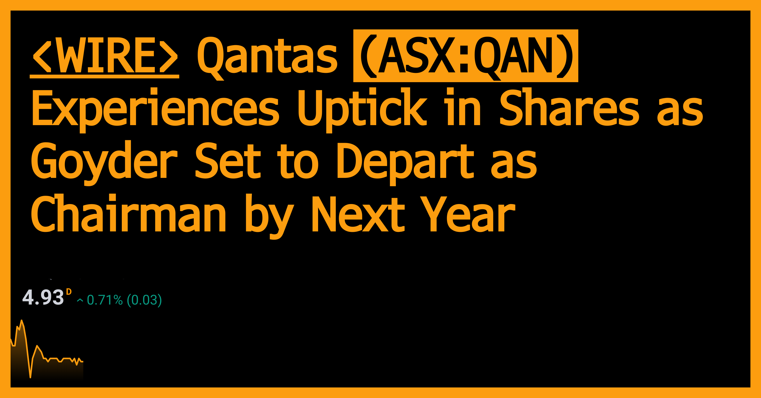 Qantas Asx Qan Experiences Uptick In Shares As Goyder Set To Depart