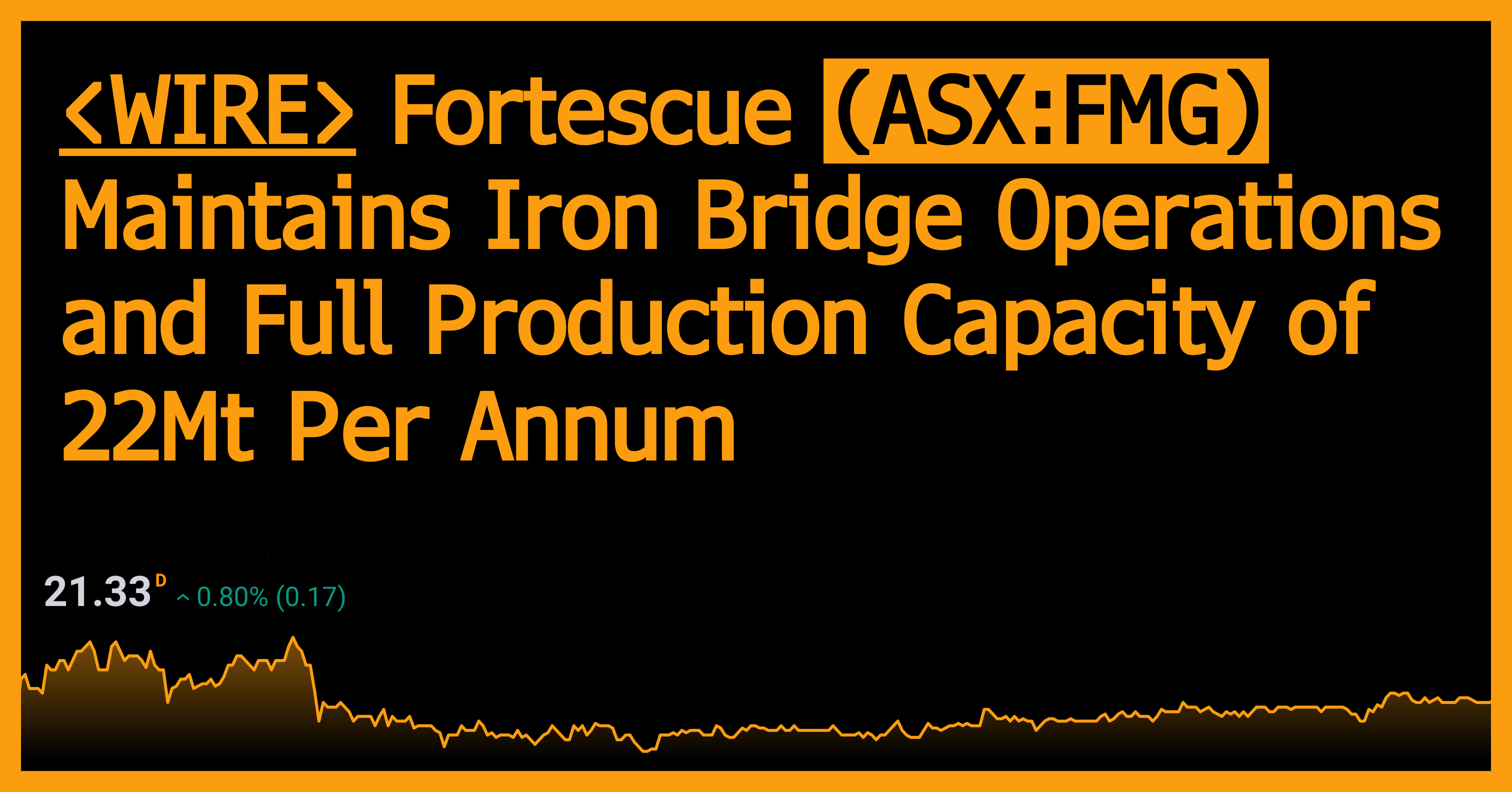 Fortescue (ASX:FMG) Maintains Iron Bridge Operations and Full ...
